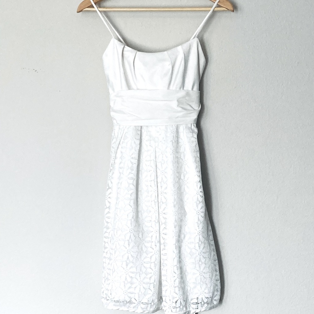 White floral pattern dress